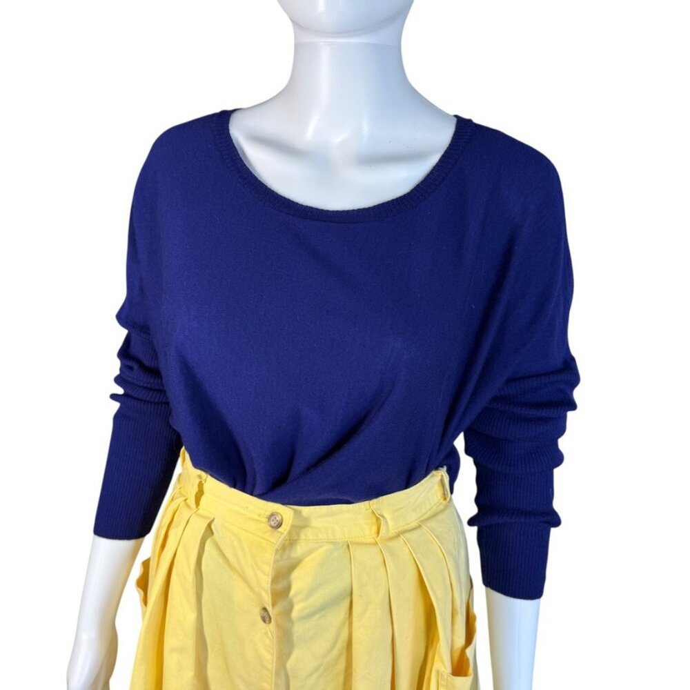 Eileen Fisher 100% Merino Wool Lightweight Blue Sweater Large